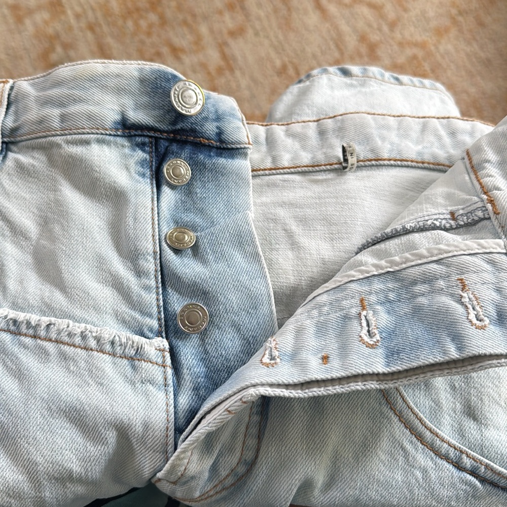 Isabel Marant Oreta Denim High Rise 100% Cotton Button Fly Shorts Size 40 (US30) - Picture 3 of 14